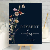 Navy Boho Floral Dessert Poster