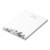 Navy Boho Floral Personal Stationery Notepad Notizblock (Rotiert)