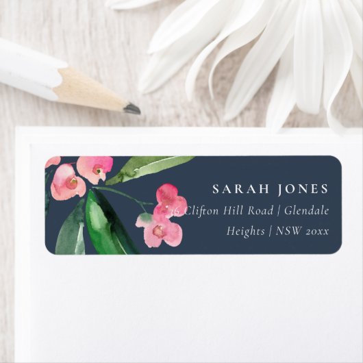 NAVY BOHO PINK CHRIST THORN CACTI BLOOM ADRESSE (Insitu)