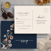 Navy Boho UAWG Wedding Postcard Postkarte