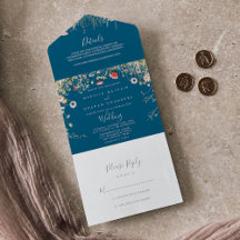 Navy Boho Wildblume Wedding