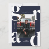 Navy Bold Typografy Class of 2024 Abschluss Einladung (Vorderseite)