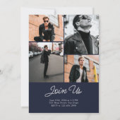 Navy Bold Typografy Class of 2024 Abschluss Einladung (Rückseite)