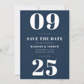 Navy Bold Typografy Save the Date (Vorderseite)