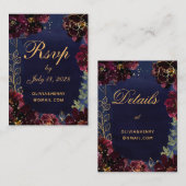 Navy Bordeaux Online-UAWG mit Details-Karte Visitenkarte (Vorne/Hinten)