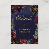 Navy Bordeaux Online-UAWG mit Details-Karte Visitenkarte (Rückseite)