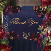 Navy Bordeaux Wedding Dankeschön Karte