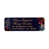 Navy Bordeaux Wedding Einladung Return Address (Vorne)