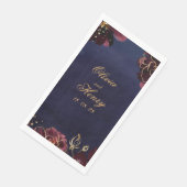 Navy Bordeaux Wedding Serviette (Ecke)