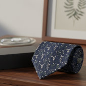Navy Botanical Tie – Formal Nature Lover Krawatte