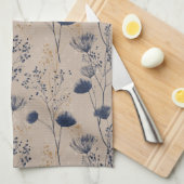 Navy Botanical Wildflower Kitchen Towels Geschirrtuch (Viertel Falte)