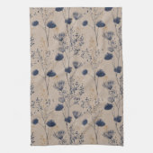 Navy Botanical Wildflower Kitchen Towels Geschirrtuch (Vertikal)