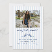 Navy Bow Graduation Open House Party Invitation Einladung (Rückseite)