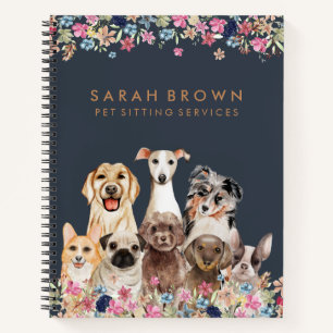 Navy Braun Süßer Hund Groomer Klein Bestseller Notizblock