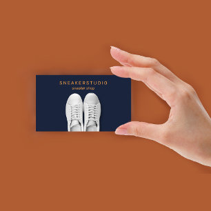 Navy Braun Weiße Sport-Sneaker-Schuh Visitenkarte