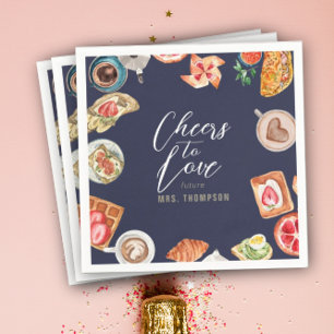 Navy Bridal Brunch Waffels Pancakes Serviette
