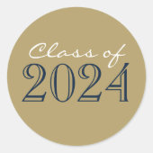 Navy Bronze Gold Abschluss Umschlag Aufkleber Stic (Vorderseite)