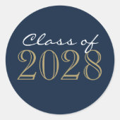 Navy Bronze Gold Abschluss Umschlag Aufkleber Stic (Vorderseite)