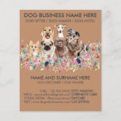 Navy Brown Dog Sitting Service Pet Groomer Flyer (Rückseite)
