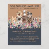 Navy Brown Dog Sitting Service Pet Groomer Flyer (Hinten)