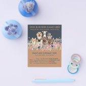 Navy Brown Dog Sitting Service Pet Groomer Flyer (Einzeln)