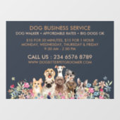 Navy Brown Dog Walker Service Pet Groomer large Fensteraufkleber (Blatt)