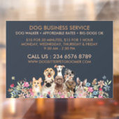 Navy Brown Dog Walker Service Pet Groomer large Fensteraufkleber (Blatt 2)