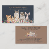 Navy Brown Handzeichnungs-Portrait von mehreren Ka Visitenkarte (Vorne/Hinten)