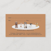 Navy Brown Haustier Hunde Ernennung Visitenkarte (Rückseite)