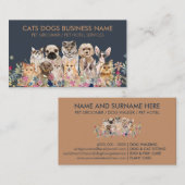 Navy Brown Haustier Hunde Katzen Visitenkarte (Vorne/Hinten)