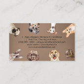 Navy Brown kleine Hunde Sitzgelegenheit Visitenkarte (Rückseite)