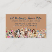 Navy Brown Niedlich Puppies Hunde Visitenkarte (Rückseite)