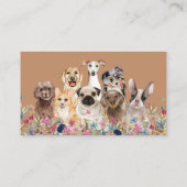 Navy Brown Online Dog Walking Service Boutique Hau Visitenkarte (Rückseite)