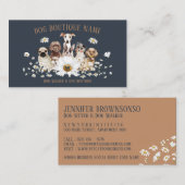 Navy Brown Pet Sitter Daisy Blume Hunde Visitenkarte (Vorne/Hinten)