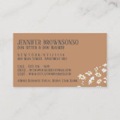 Navy Brown Pet Sitter Daisy Blume Hunde Visitenkarte (Rückseite)