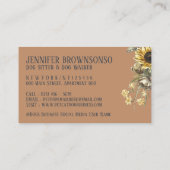 Navy Brown Pet Sitter Sonnenblumenhunde Visitenkarte (Rückseite)