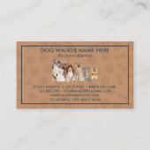 Navy Brown Puppies Hunde Paws Pet Sitter Walker Visitenkarte (Rückseite)