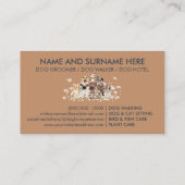 Navy Brown Pups Daisy Blume Hund Groomer Haustier Visitenkarte (Rückseite)