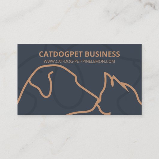 Navy Brown Qr Code Logo Hunde Katzen Haustier Visitenkarte (Vorderseite)