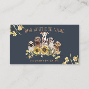 Navy Brown Tierbetreuer Sonnenblume Hunde Visitenkarte