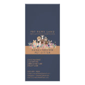 Navy Brown Tone Pet Report Boarding Niedliche Hund Werbekarte (Hinten)