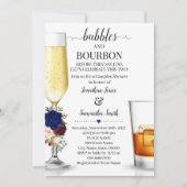 Navy Bubbles & Bourbon bevor ich Paare Dusche. Einladung (Vorderseite)