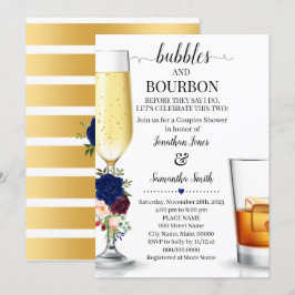 Navy Bubbles & Bourbon bevor ich Paare Dusche. Einladung