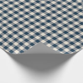 Navy Buffalo Kariert Geschenkpapier (Ecke)