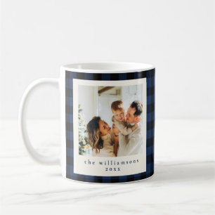 Navy Buffalo Karo Familie Foto Weihnachten Name Kaffeetasse