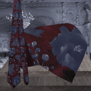 Navy Burgund Bordeaux Pfingstrose Elegante Hochzei Krawatte