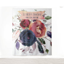 Navy Burgund Florale Fotobox Kulisse