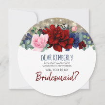 Navy Burgundy Blush werden Sie meine Bridesmaid se