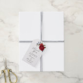 Navy Burgundy Floral Wedding Vielen Dank Geschenkanhänger (Mit Garn)