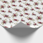Navy + Burgundy Floral Wrapping Paper Geschenkpapier (Ecke)